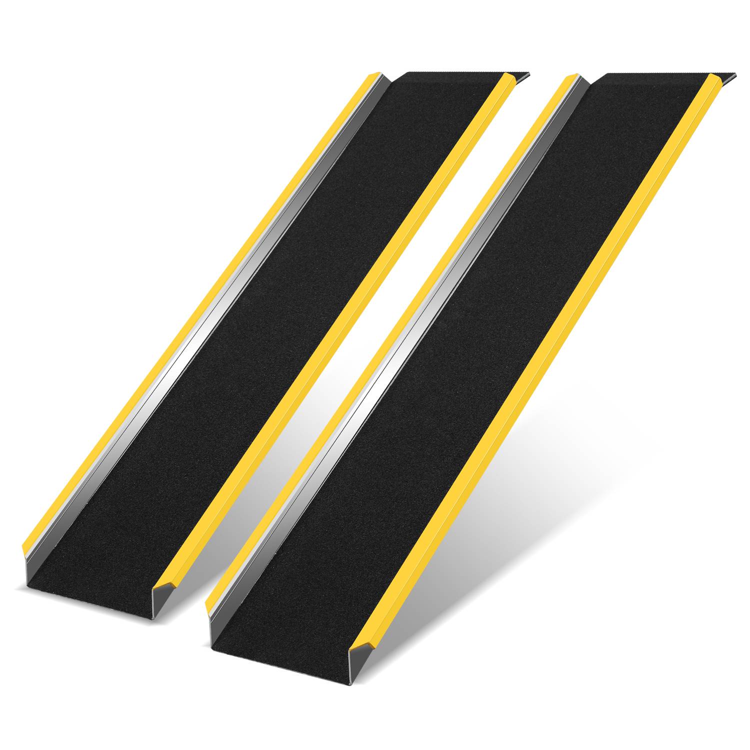 2X Auffahrrampe Rollstuhlrampe Verladerampe mit gelben Warnstreifen Hunderampe Auto Laderampe für Motorrad ATV Quad 300kg Pro Stück