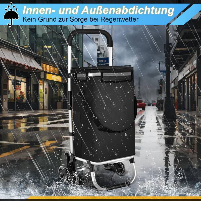 Einkaufstrolley Einkaufswagen klappbar mit Robuste Einkaufstasche Einkaufshilfe 2in1 40L bis 40 kg