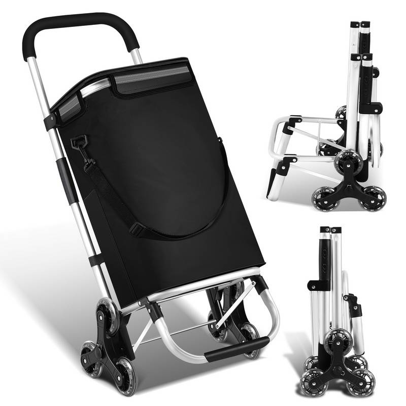 Einkaufstrolley Einkaufswagen klappbar Tragbare Leicht Trolley mit Treppensteiger-Funktion 40 L