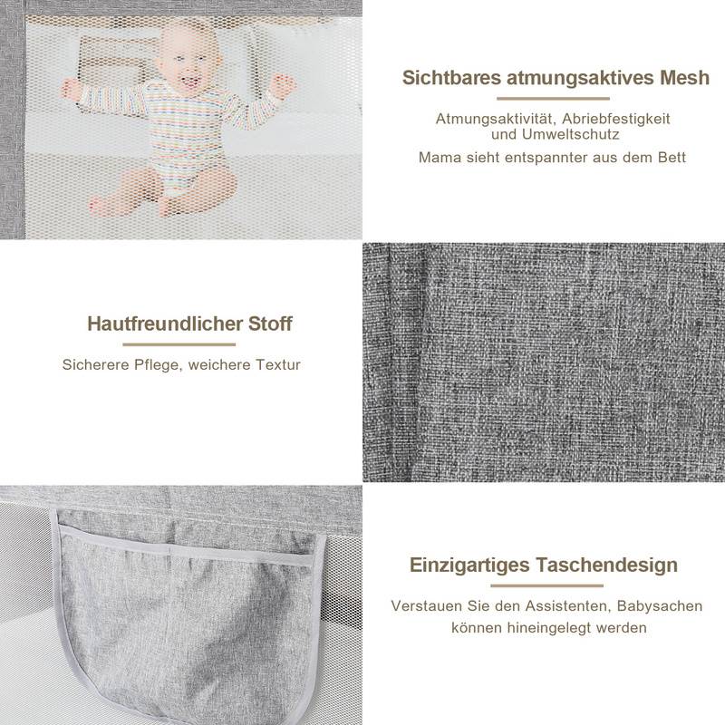 Baby Bettgitter Kinderbettgitter Bettschutzgitter mit Vertikal anhebbar und Einhandbedienung zum Schutz vor Stürzen für Babys und Kinder - 180CM