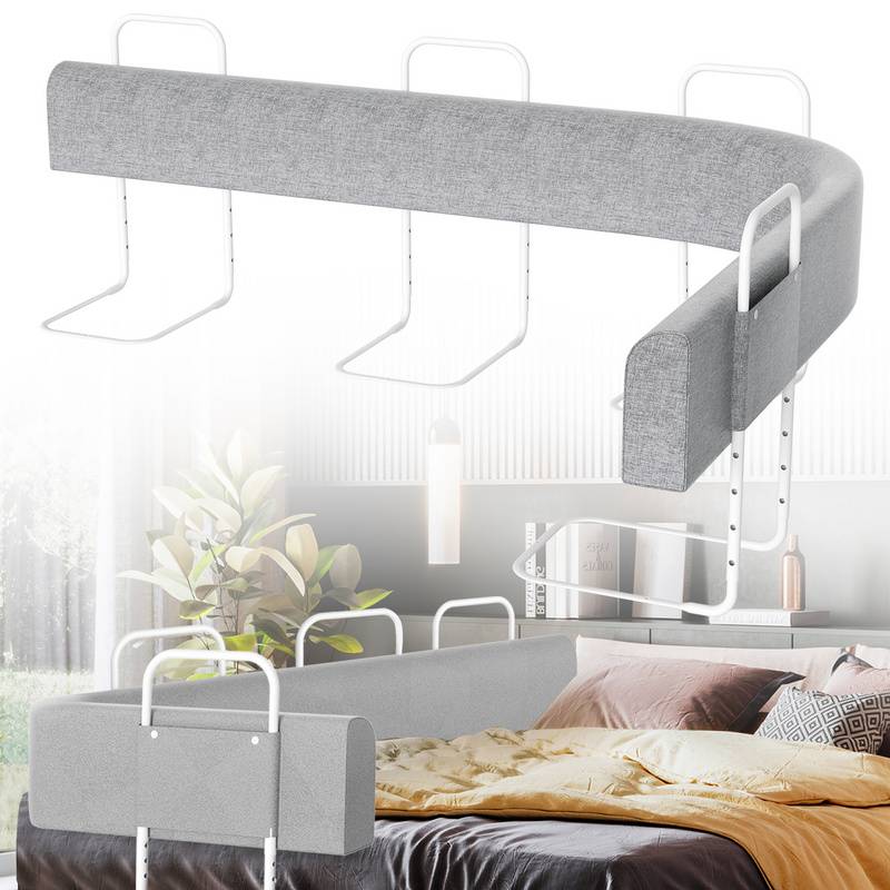 200cm Bettgitter Bettschutzgitter Kinderbettgitter für Kinder Höhenverstellbar 5-Loch Rausfallschutz Babybettgitter für Familienbett und Kinderbett