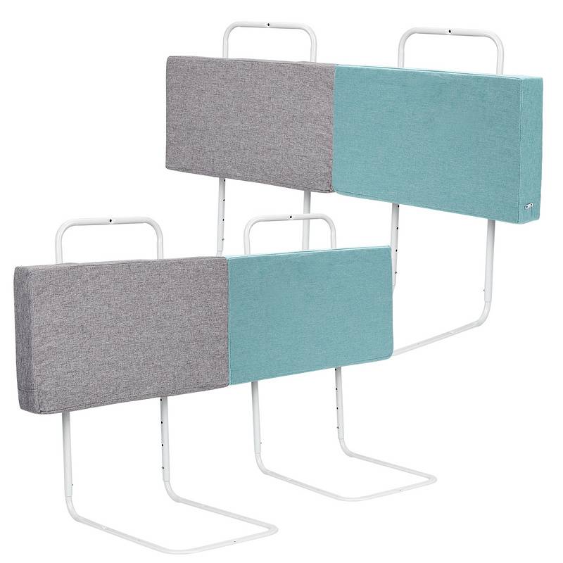2X 50cm Rausfallschutz Kinderbettgitter Bettschutzgitter, Bettgitter, 5-Loch Höhenverstellbar, für Familienbett und Kinderbett(100cm,Grün)