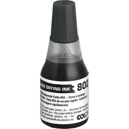 COLOP Stempelfarbe 802, schnelltrocknend, 25 ml, schwarz