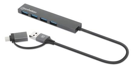 MANHATTAN 4-Port USB 3.0 Typ-C / Typ-A Kombo-Hub Eingabe / Ausgabe Hubs