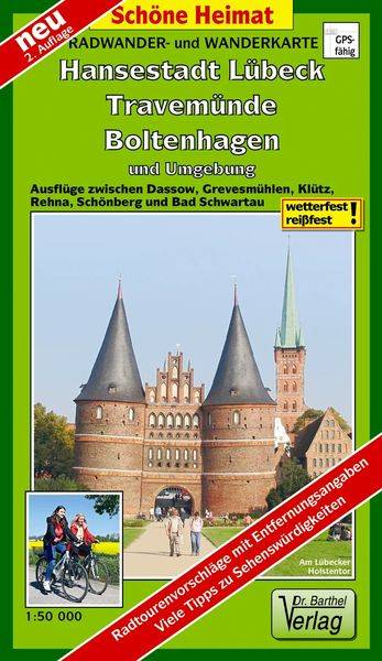Hansestadt Lübeck, Travemünde, Boltenhagen und Umgebung Radwander- und Wanderkarte 1 : 50 000
