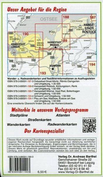 Hansestadt Lübeck, Travemünde, Boltenhagen und Umgebung Radwander- und Wanderkarte 1 : 50 000