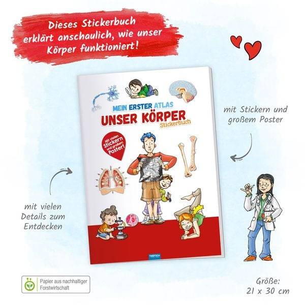 Trötsch Stickerbuch Mein erster Atlas Unser Körper