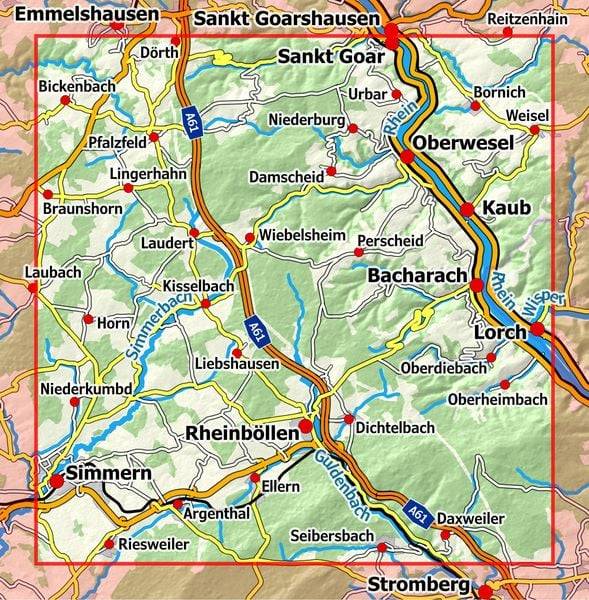 Rheinwandern 1 - Loreley - Simmern/H. 1:25 000