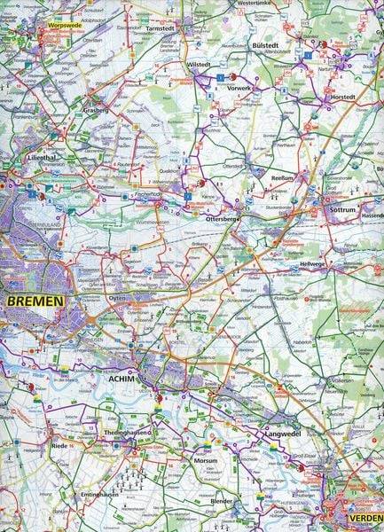 KOMPASS Großraum-Radtourenkarte 3704 Niedersachsen West, Nordrhein-Westfalen Nord 1:125.000