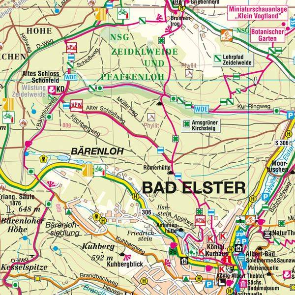 Südliches Vogtland - Bäderregion Bad Elster - Bad Brambach - Frantiskovy Lazne - Cheb 1 : 33 000