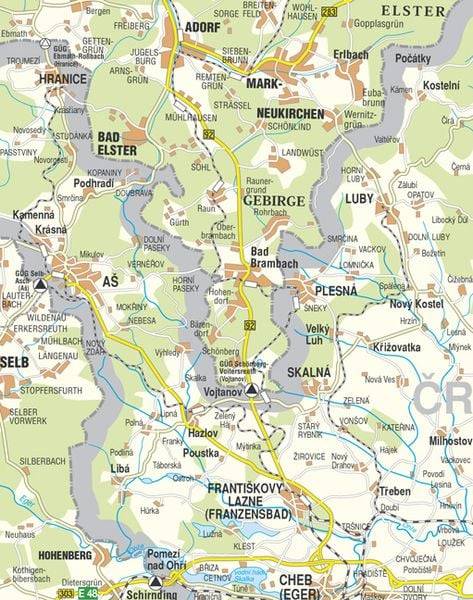 Südliches Vogtland - Bäderregion Bad Elster - Bad Brambach - Frantiskovy Lazne - Cheb 1 : 33 000