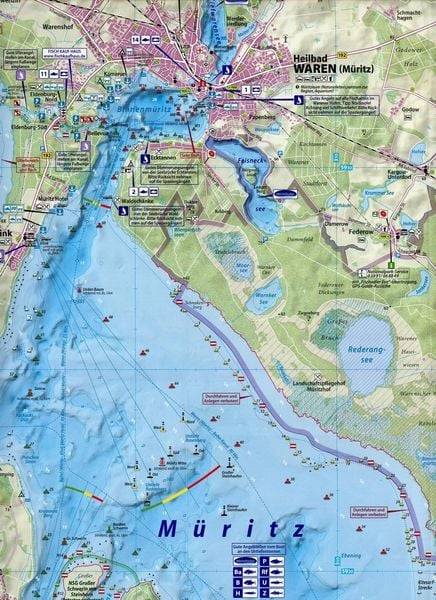 Angel- und Gewässerkarte Müritz und Plauer See 1:50.000