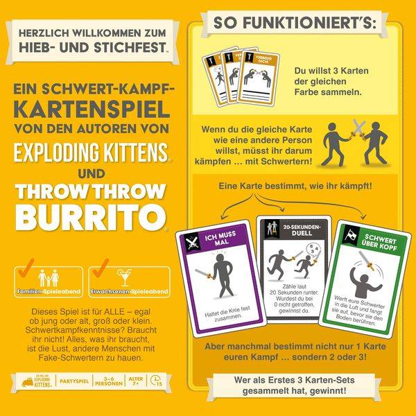Exploding Kittens - Herzlich Willkommen zum Hieb- und Stichfest