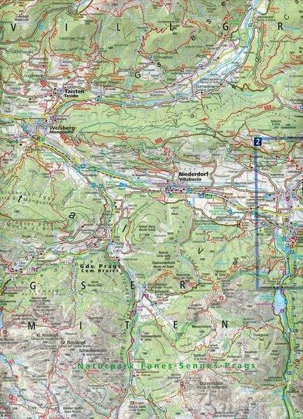 KOMPASS Wanderkarte 57 Cruneck, Toblach, Hochpustertal, Brunico, Dobbiaco, Alta Pusteria 1:50.000