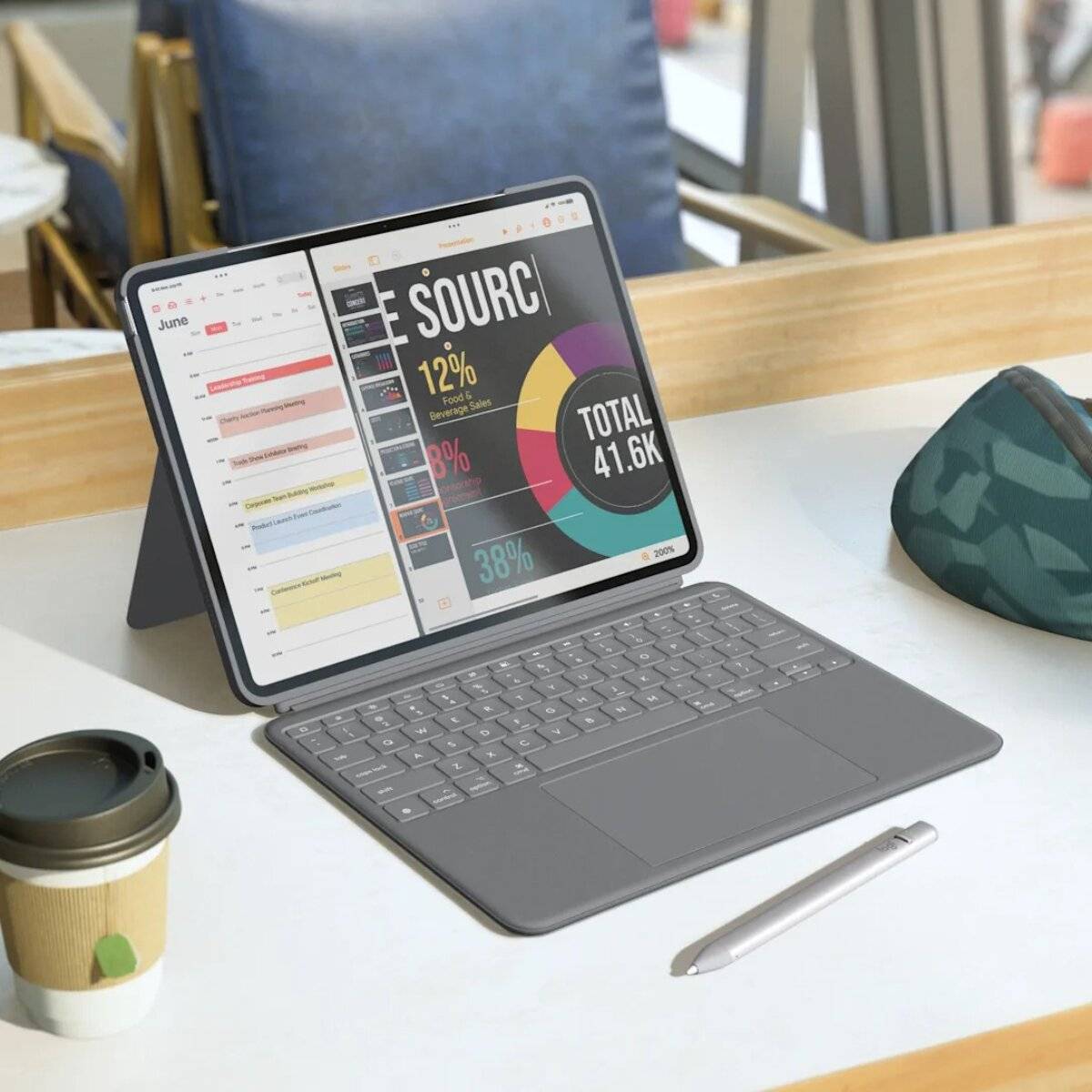 Logitech Combo Touch Tastatur Case kompatibel mit iPad Air 13 Zoll M2 / M3