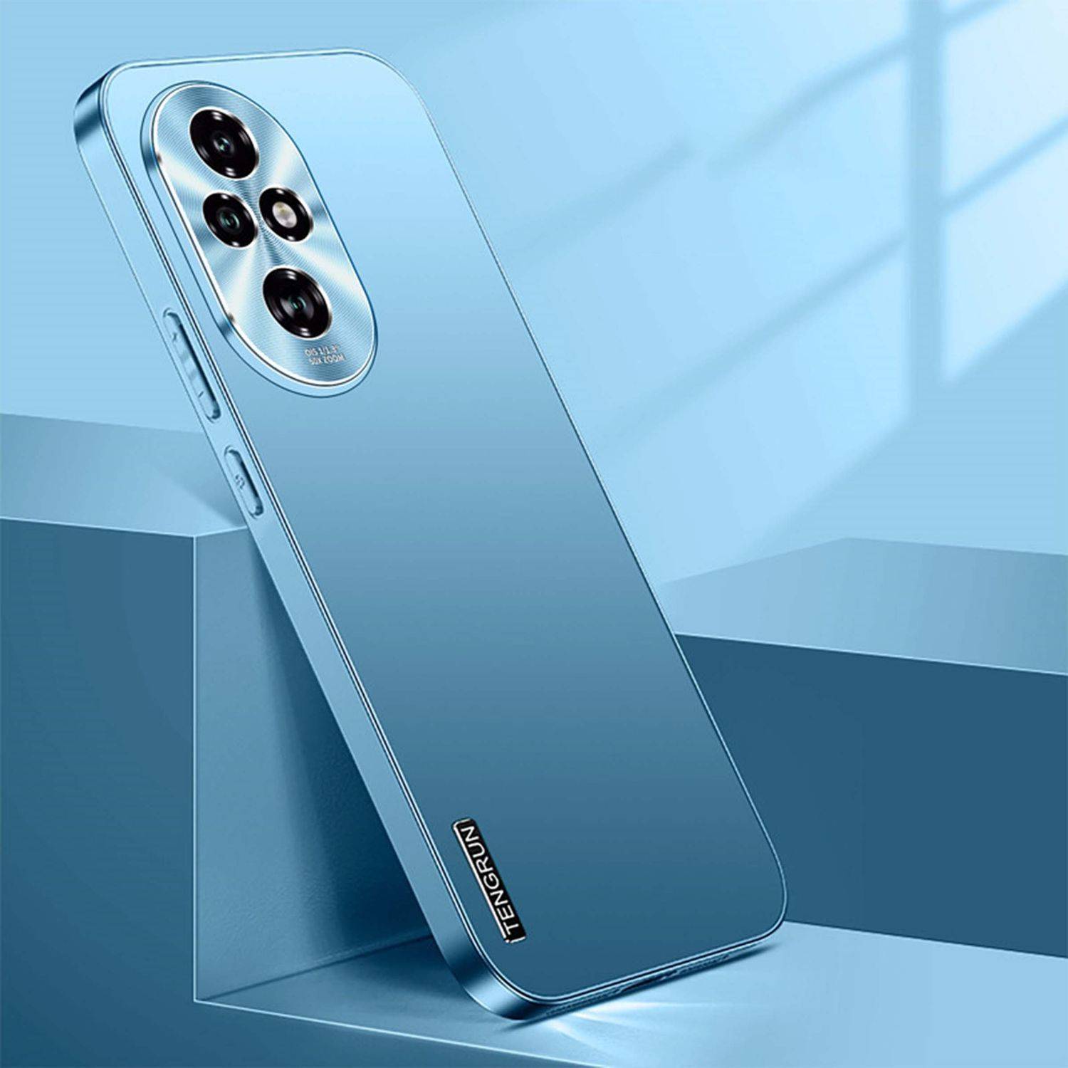 Für Honor 200 Pro Feinmattes Metall Design Handy Hülle Cover Hellblau