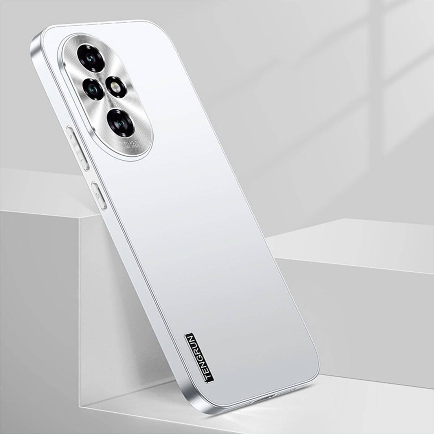 Für Honor 200 Pro Feinmattes Metall Design Handy Hülle Cover Silber