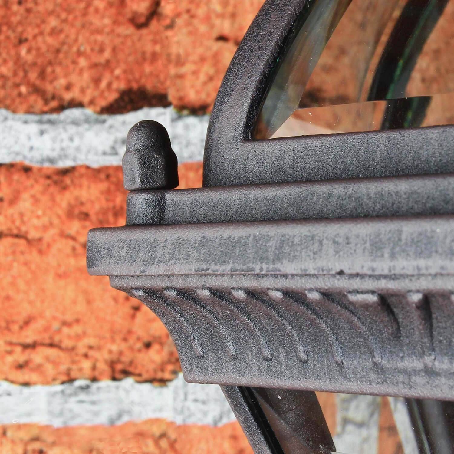 Licht-Erlebnisse LE16550 Wandlampe Außen Capri IP44 E27 aus Aluminium Glas in Rostbraun Außenleuchte Wand