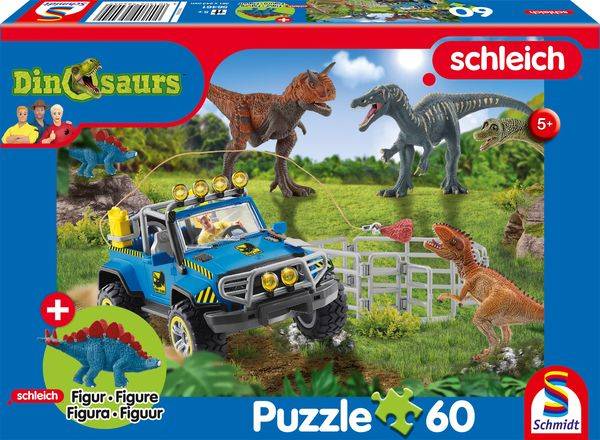 Schmidt Spiele - Schleich : Dinosaurs - Urzeit-Giganten, 60 Teile plus Figur