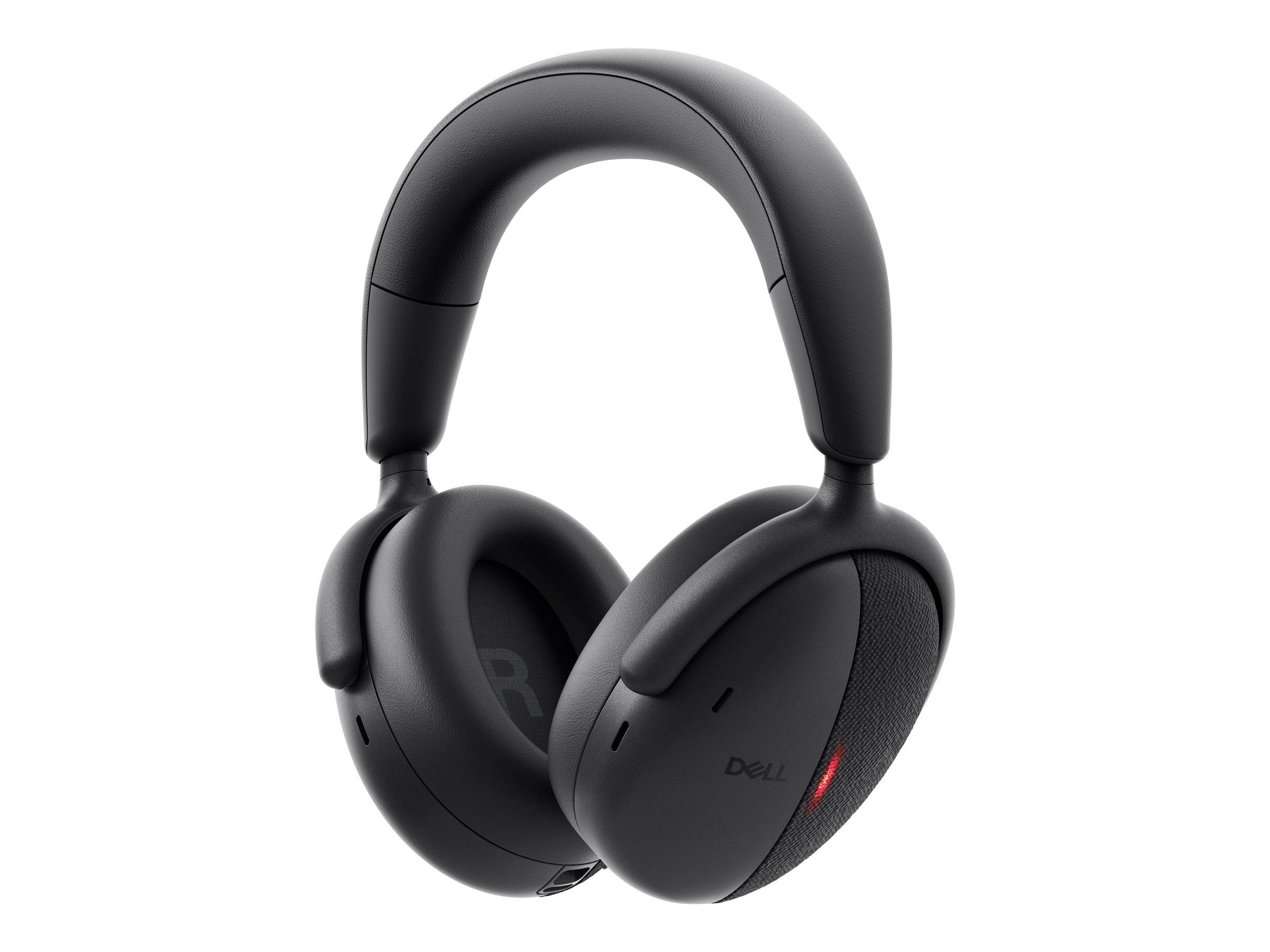 Schwarze Over-Ear-Kopfhörer mit kabelloser Verbindung, gepolsterter Kopfbügel und Ohrmuscheln, vor weißem Hintergrund gezeigt.