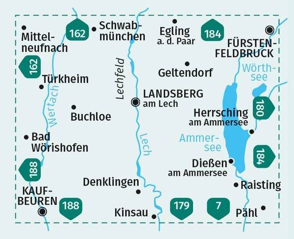 KOMPASS Wanderkarte 189 Landsberg am Lech, Ammersee 1:50.000