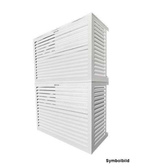 Verkleidung aus Aluminium | Schutzgitter für Klimaanlagen und Wärmepumpen | Farben:reinweiß,Größe:XL
