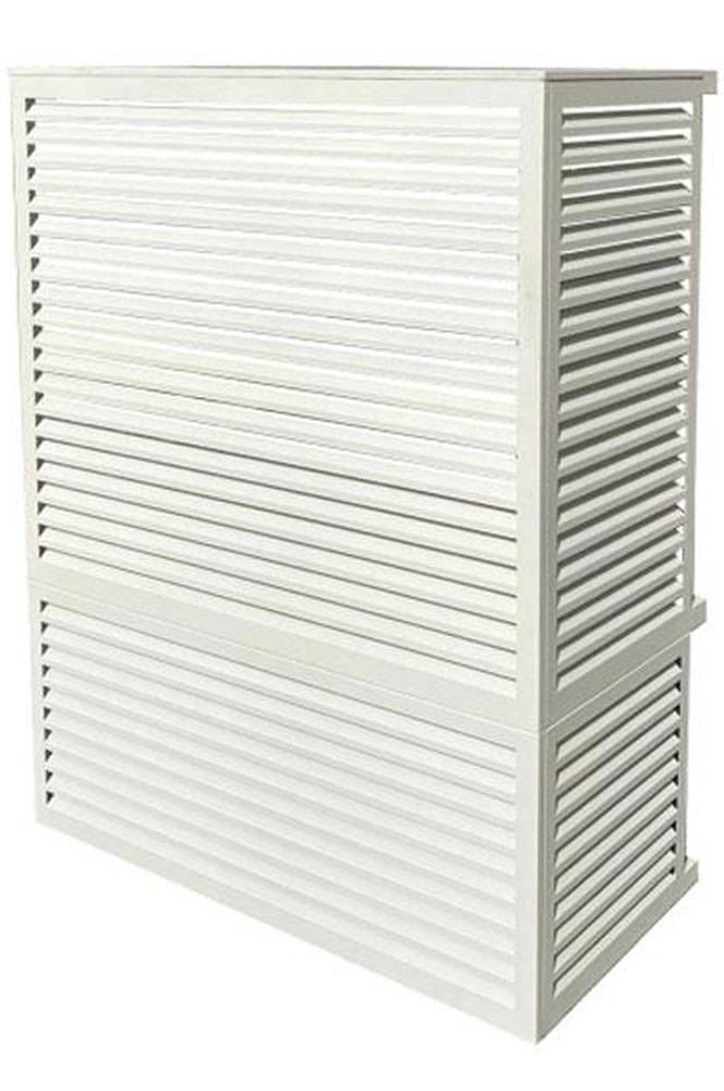 Verkleidung aus Aluminium | Schutzgitter für Klimaanlagen und Wärmepumpen | Farben:reinweiß,Größe:XXL