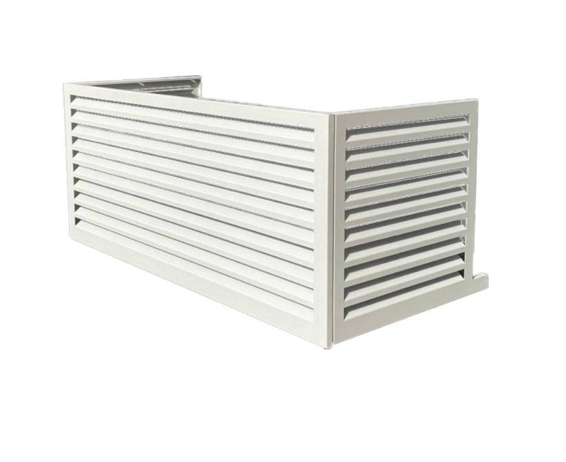Verkleidung aus Aluminium | Schutzgitter für Klimaanlagen und Wärmepumpen | Farben:reinweiß,Größe:XXL
