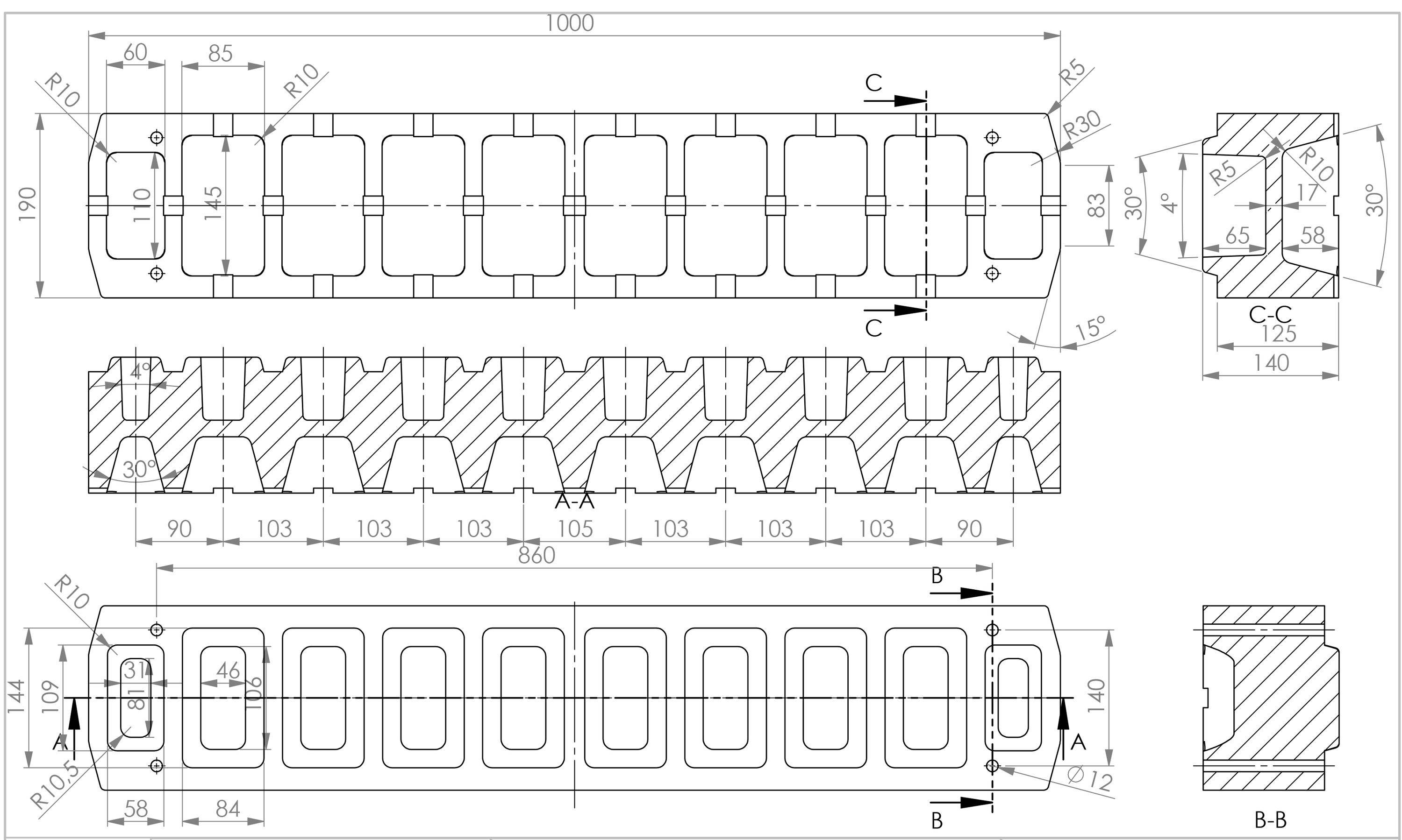 codex Premium High Foot Block - Erhöhung für Bodenkonsolen um 12,5 cm – ideal für Wärmepumpen VRF- / VRF-