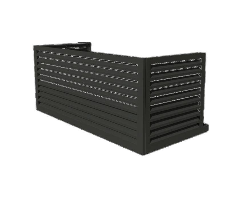 Verkleidung aus Aluminium | Schutzgitter für Klimaanlagen und Wärmepumpen | Farben:anthrazitgrau,Größe:XXL