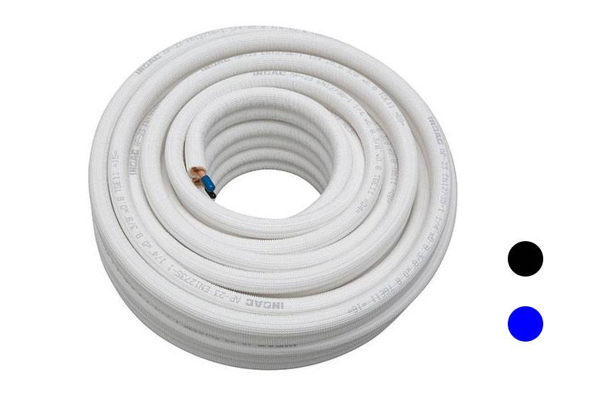 Isolierte Kupfer-Doppelleitung AP | Kältemittelleitung | Kältekupfer für Klimaanlagen | Größe:1/4 + 1/2,Länge:10 m