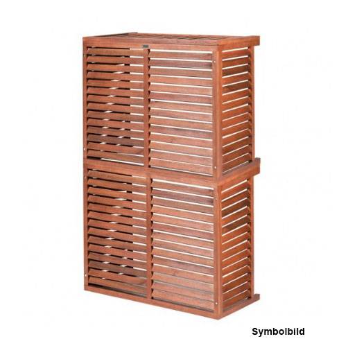 Verkleidung aus hochwertigen behandeltem Holz | Schutzgitter für Klimaanlagen und Wärmepumpen | Größe:S