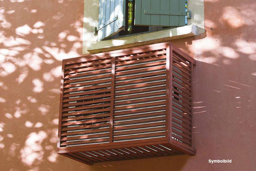 Bodenelement für Verkleidung aus behandeltem Holz | für Klimaanlagen und Wärmepumpen | Größe:M