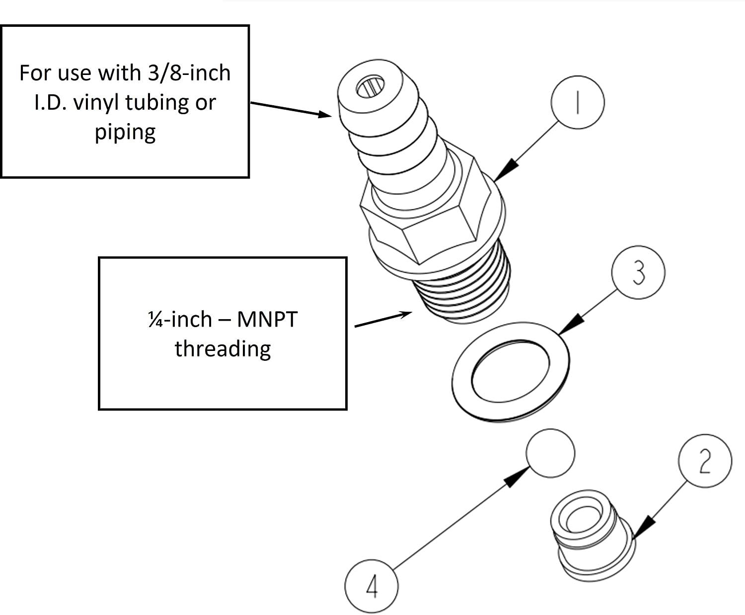 LittleGIANT CV-10 Rückschlagventil für Kondensatpumpe BTK-7, VCC-20, VCMA-20, VCL 24, PE-1.5-MDI-SC uvm.