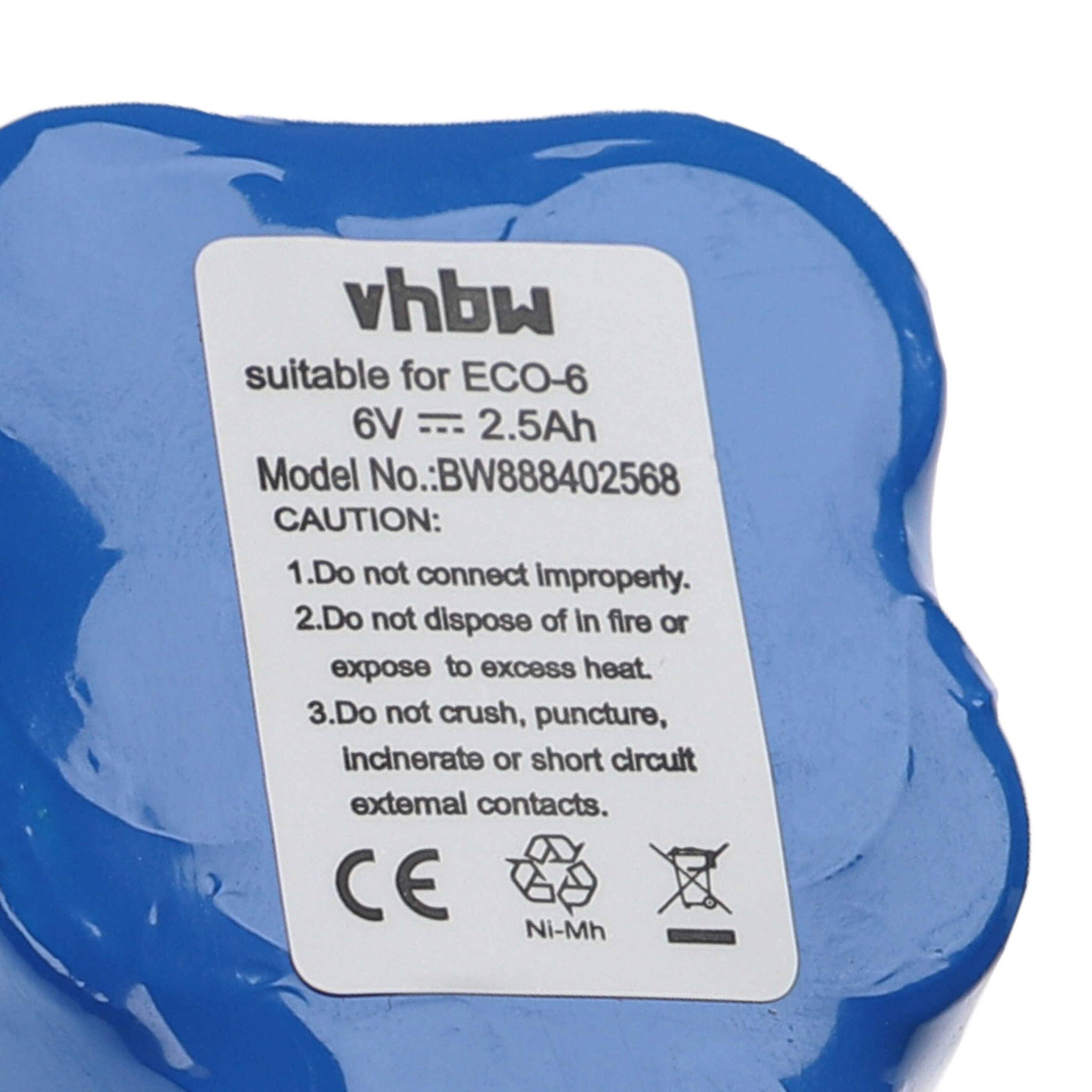 vhbw Akku kompatibel mit Ecovacs Deebot D73, D715, D780, D76, D720, D73n, D730, D77, D760, D79 Staubsauger (2500 mAh, 6 V, NiMH)