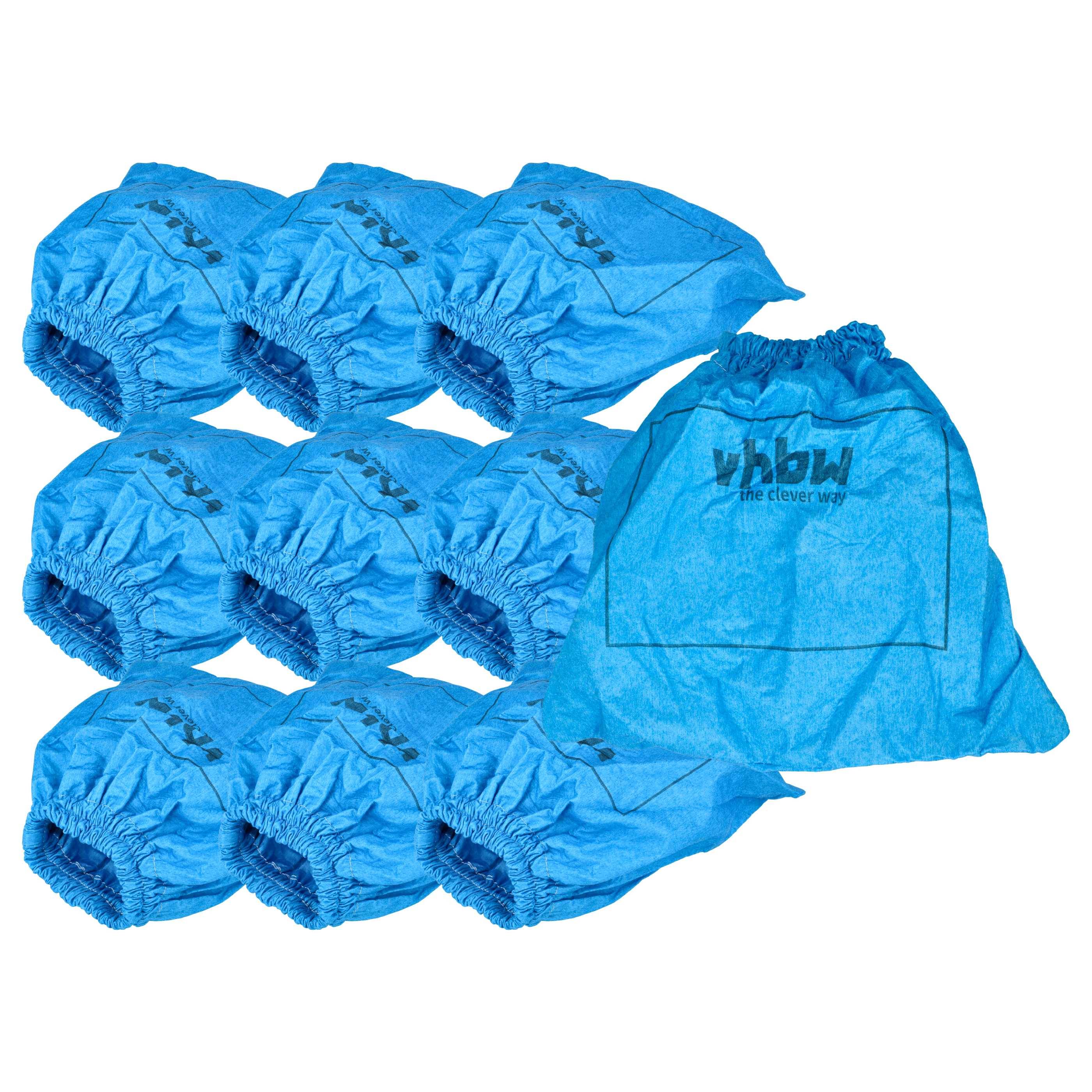 vhbw 10x Textilfilter kompatibel mit OBI 20 Staubsauger, Nass-/Trockensauger - Stoffbeutel, Abwaschbar Blau
