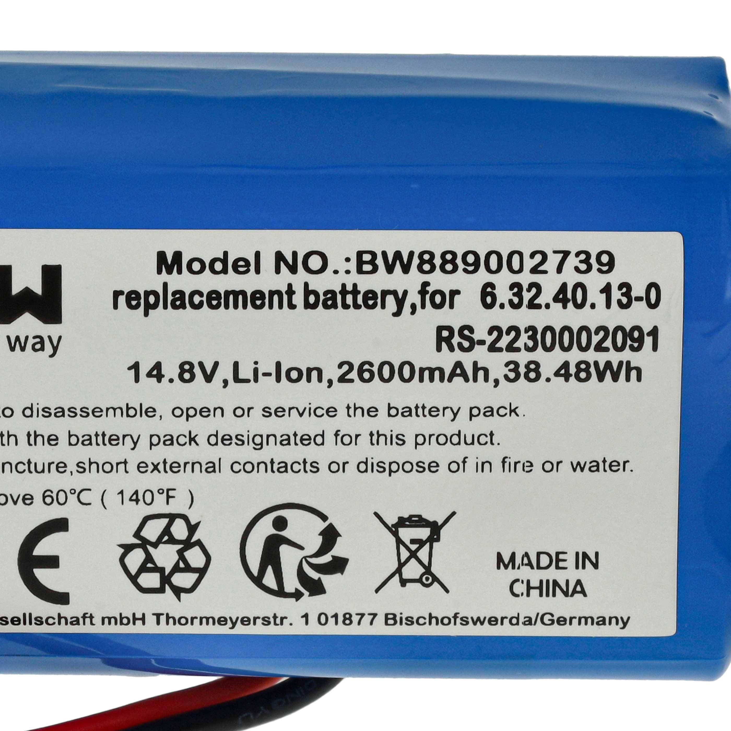 vhbw Akku kompatibel mit Tefal RG7765WH, RG 7765 WH Saugroboter (2600 mAh, 14,8 V, Li-Ion, ohne Gehäuse)