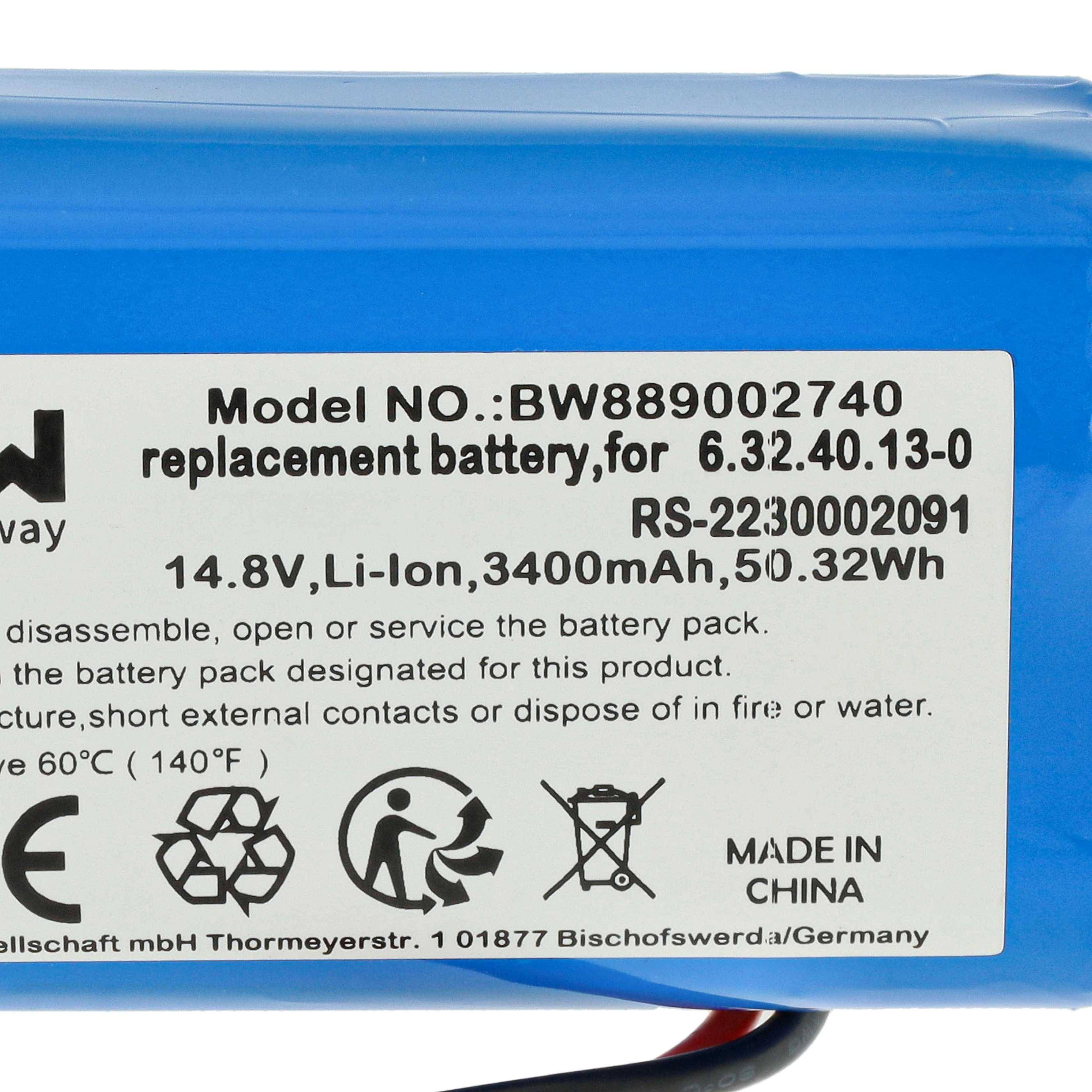 vhbw Akku Ersatz für Tefal RS-2230002091 für Saugroboter (3400 mAh, 14,8 V, Li-Ion, ohne Gehäuse)