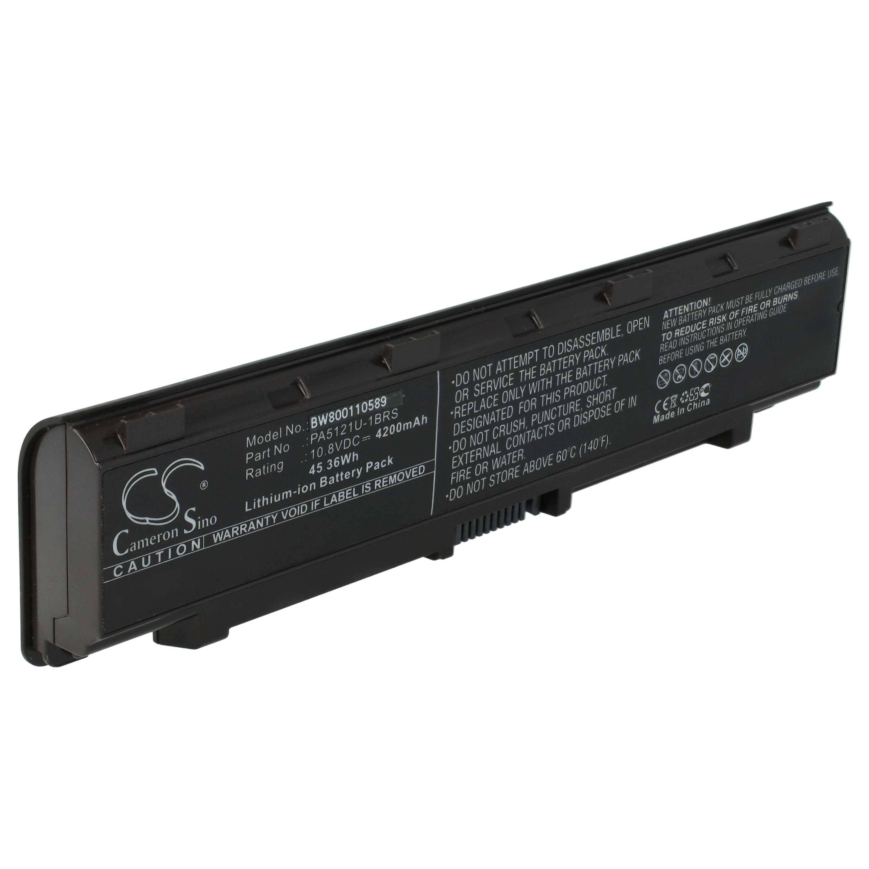vhbw Akku Ersatz für Toshiba PABAS274, PA5121U-1BRS, P000573260 für Notebook (4200 mAh, 10,8 V, Li-Ion)
