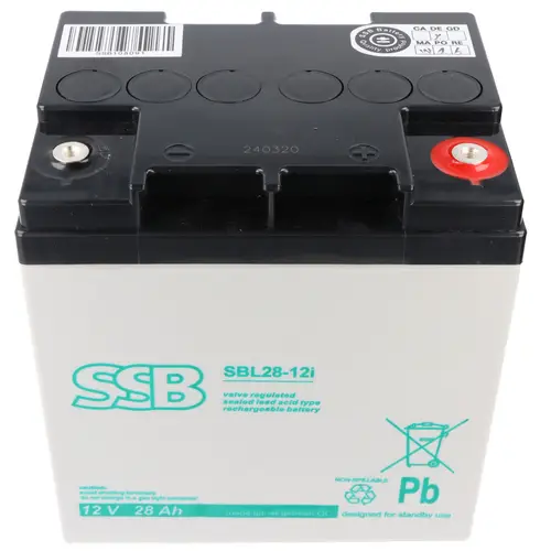 SSB SBL28-12i Akku 12 Volt 28 Ah 165 x 125 x 175 mm mit M5 Schraubanschluss, passend für z.B. USV, Telekommunikation und SSB SBL28-12i Akku 12 Volt 28 Ah 165 x 125 x 175 mm mit M5 Schraubanschluss, passend für z.B. USV, Telekommunikation und