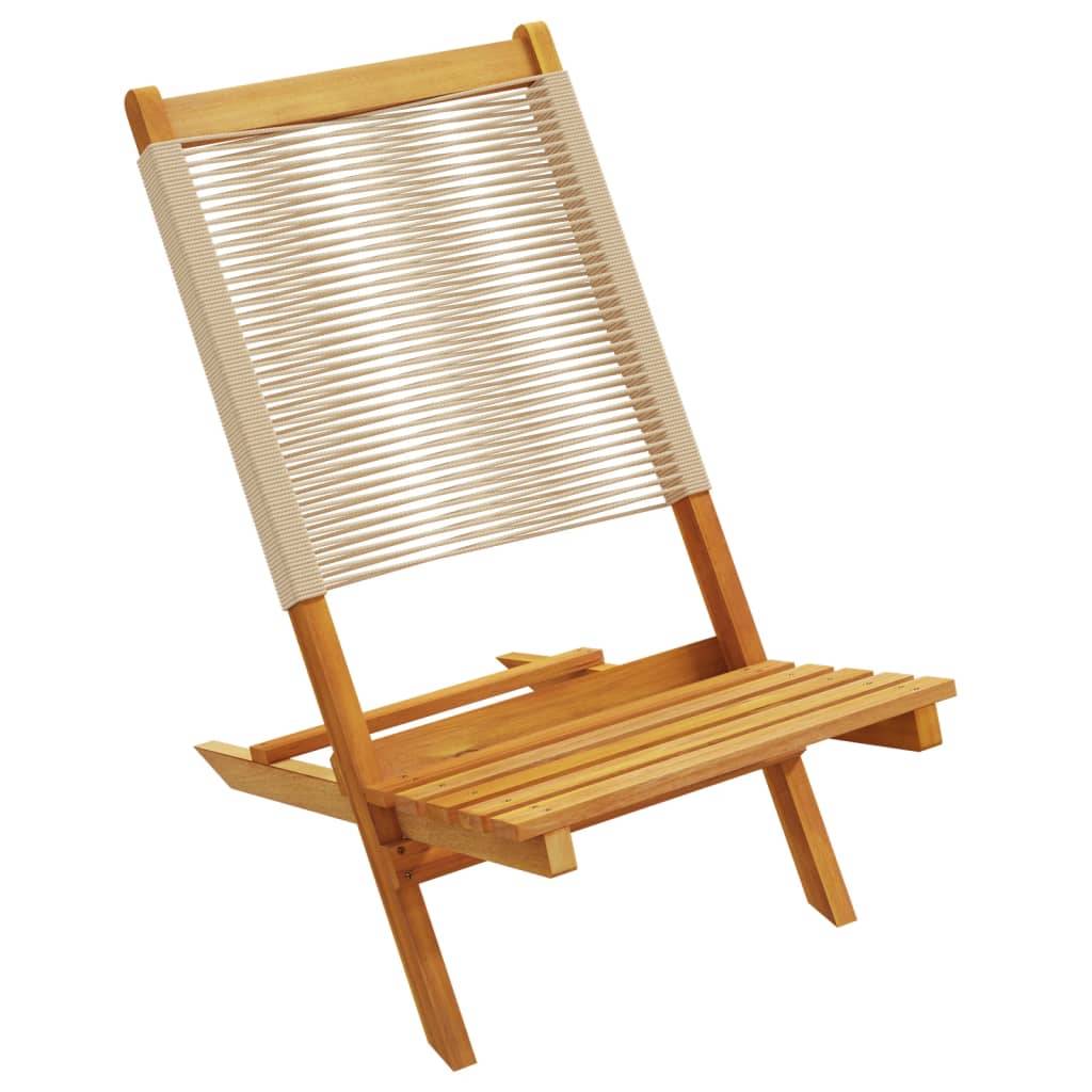 vidaXL Gartenstühle 4 Stk. Klappbar Beige Massivholz Akazie