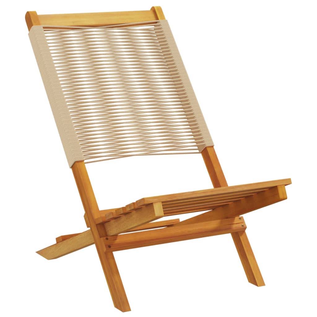 vidaXL Gartenstühle 4 Stk. Klappbar Beige Massivholz Akazie
