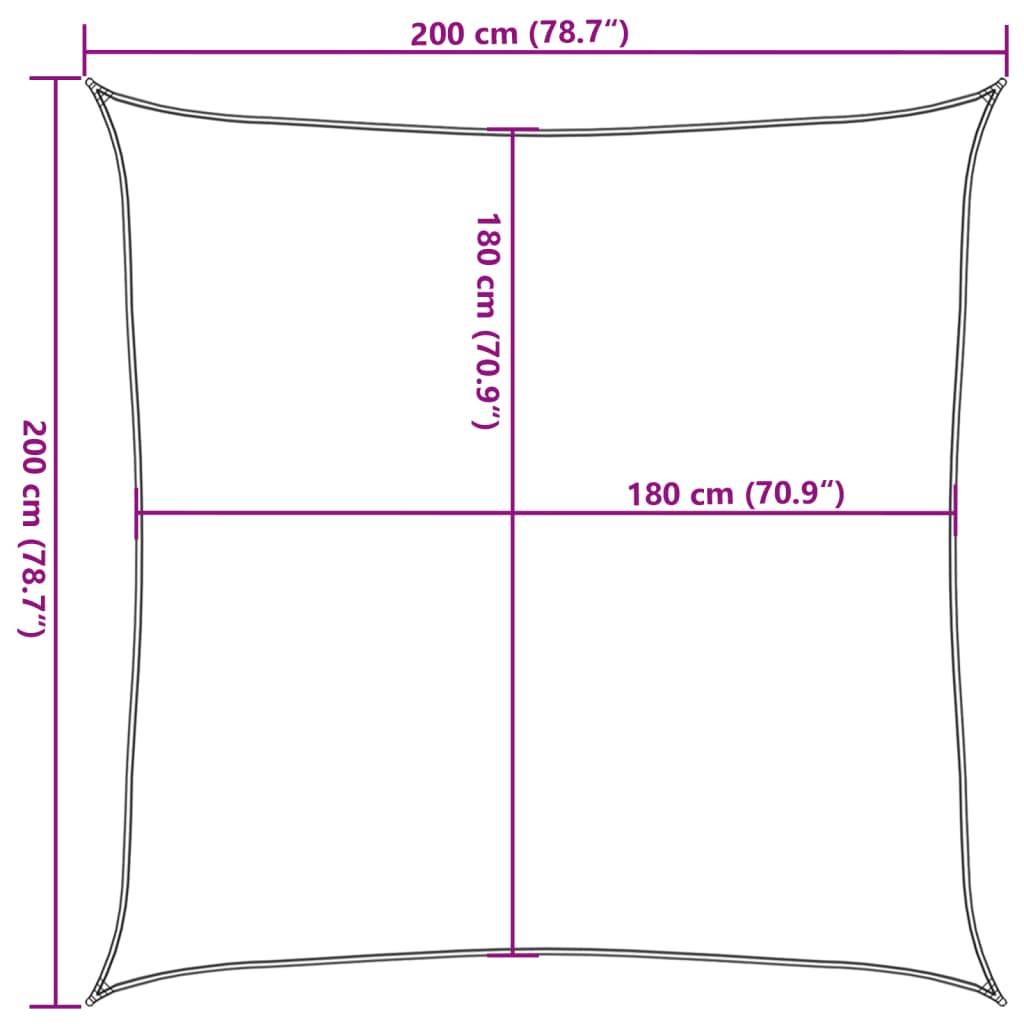 vidaXL Sonnensegel HDPE Quadratisch 2 x 2 m Anthrazit