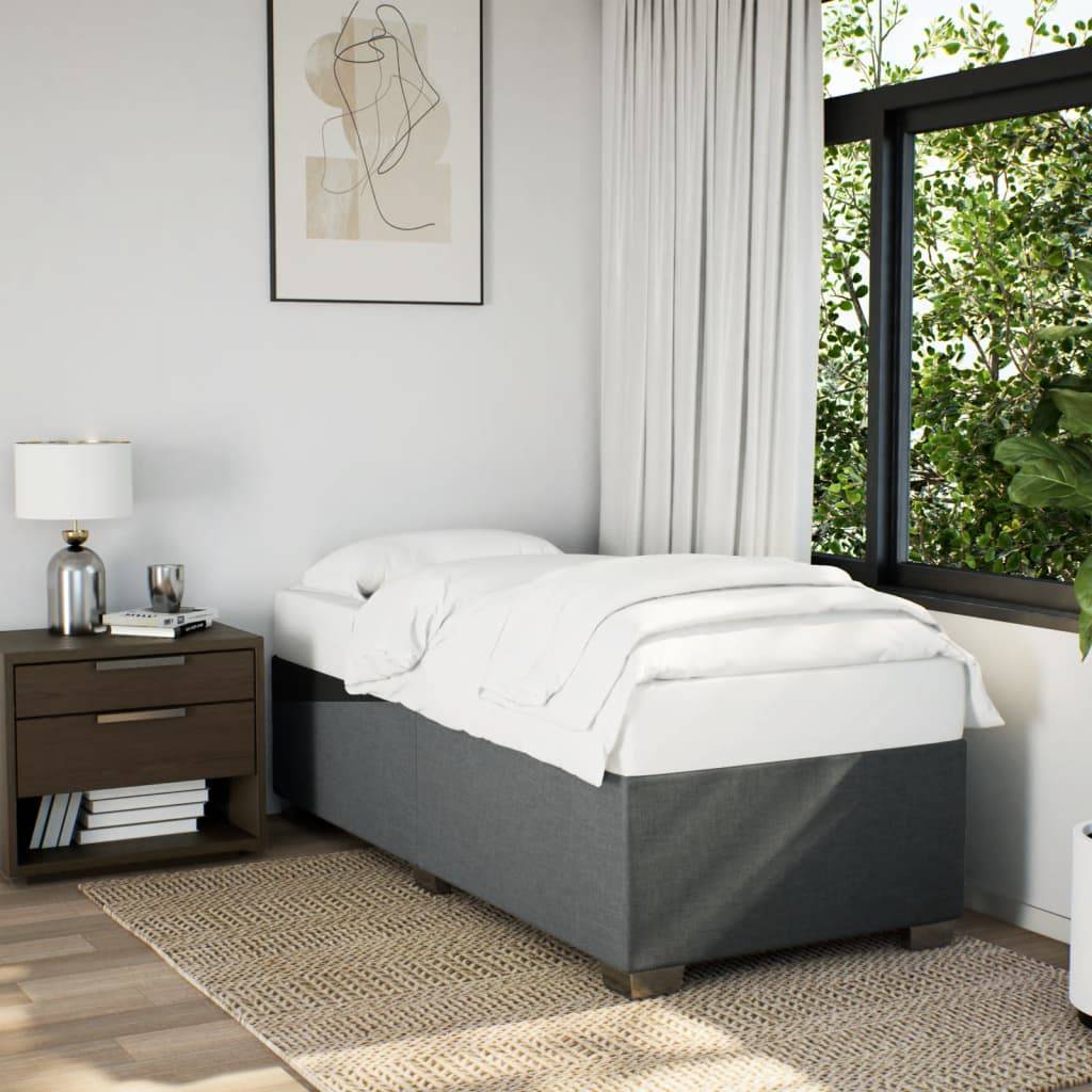 vidaXL Bettgestell ohne Matratze Dunkelgrau 90x190 cm Stoff