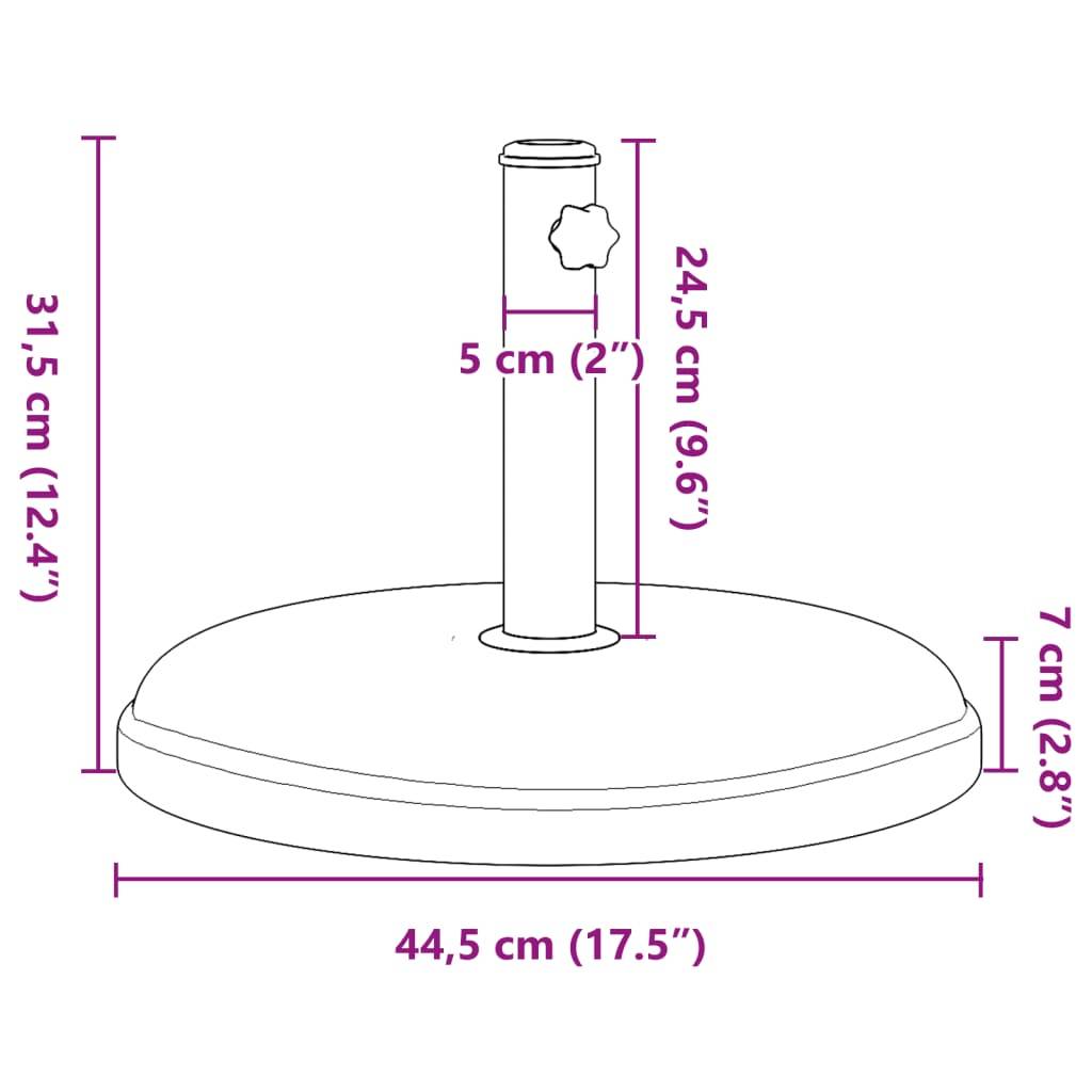 vidaXL Sonnenschirmständer Ø32/35/38 mm Mast 15 kg Rund