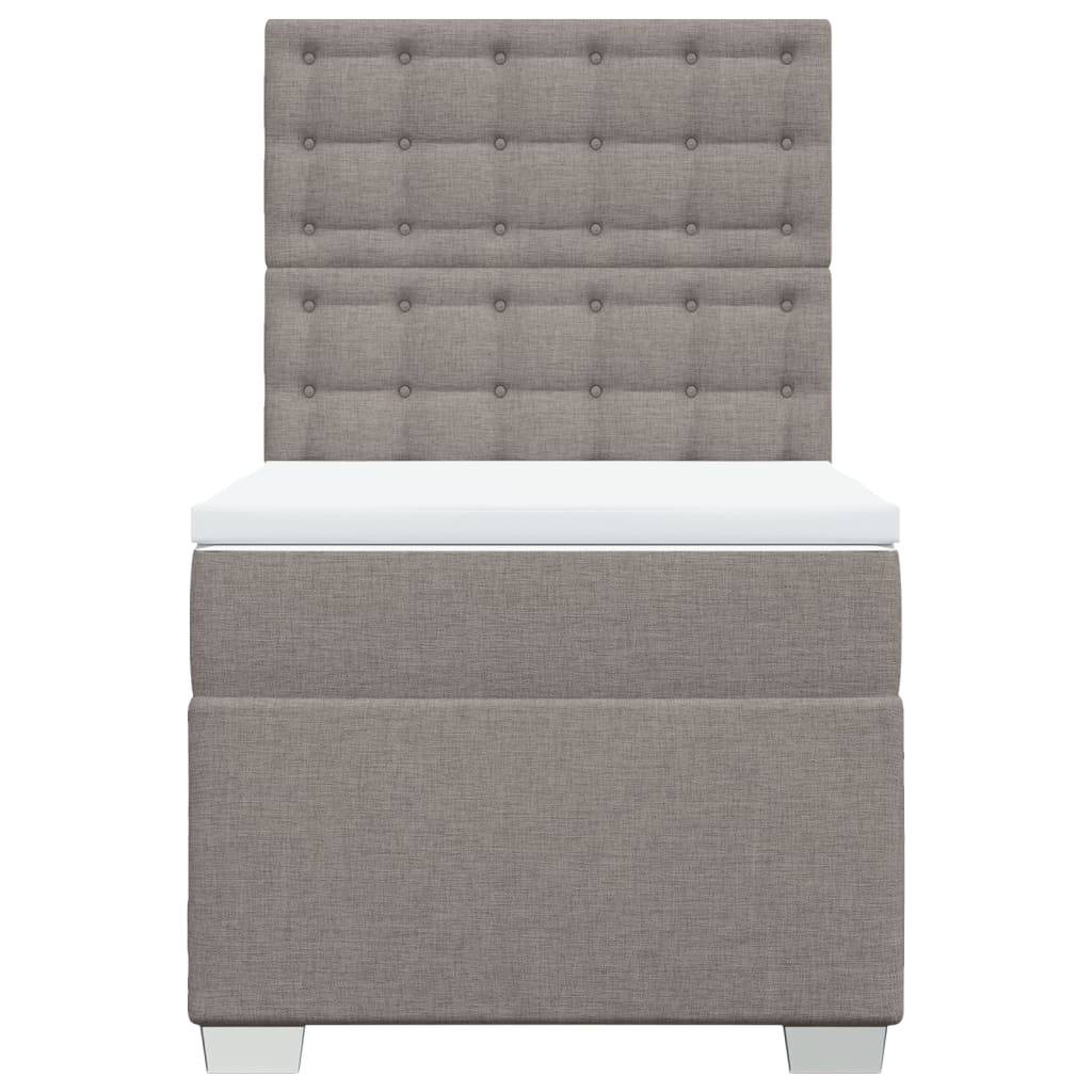 vidaXL Boxspringbett mit Matratze Taupe 90x200 cm Stoff