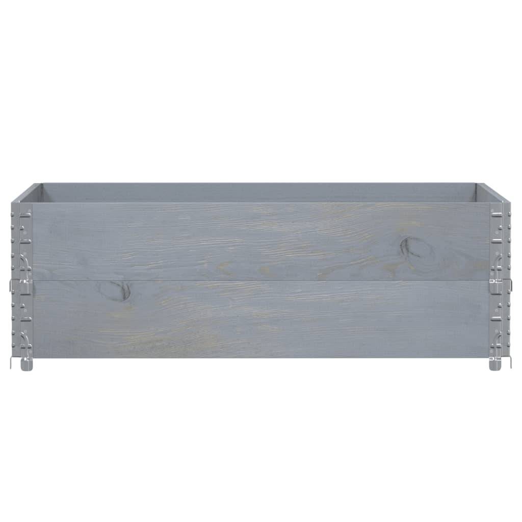 vidaXL Paletten-Aufsatzrahmen 2 Stk. Grau 120x80 cm Massivholz Kiefer