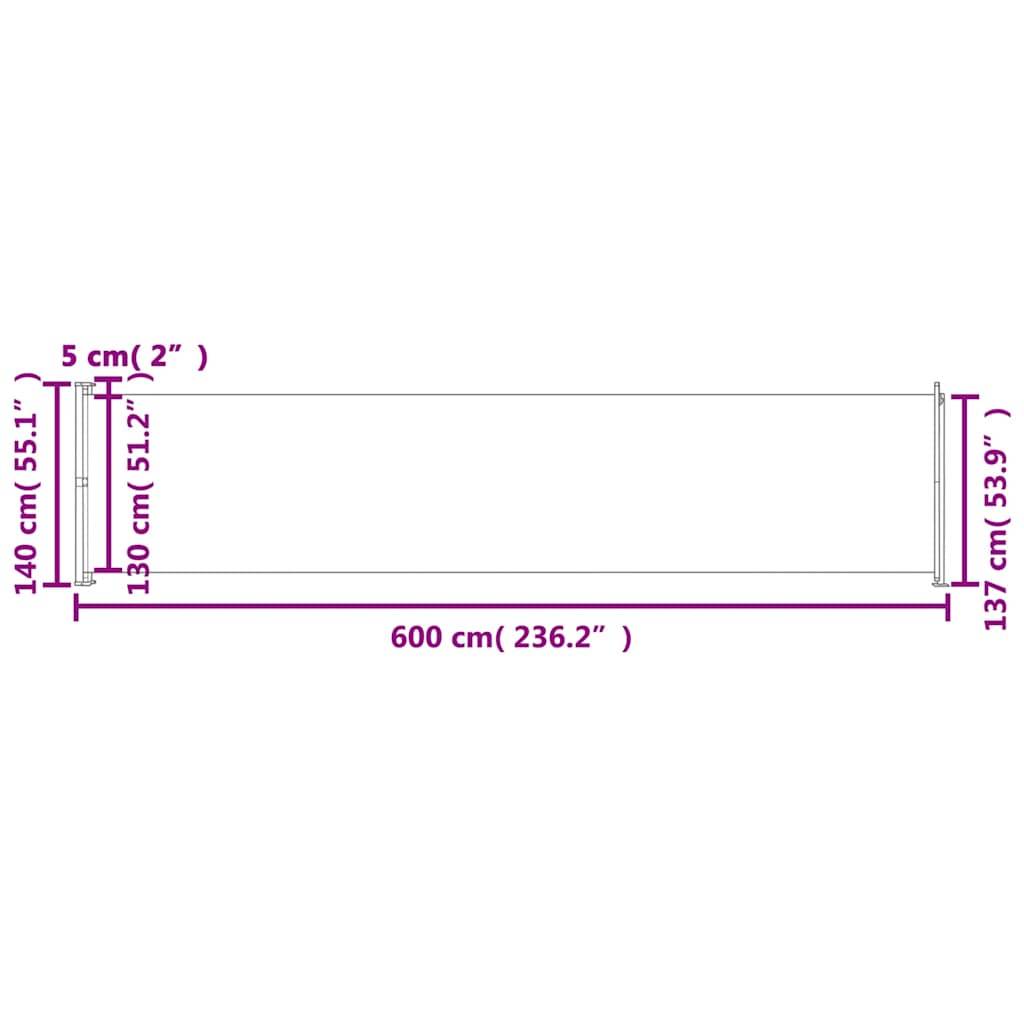 vidaXL Seitenmarkise Ausziehbar 140x600 cm Blau