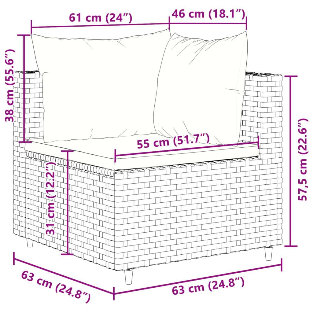 vidaXL 9-tlg. Garten-Sofagarnitur mit Kissen Schwarz Poly Rattan