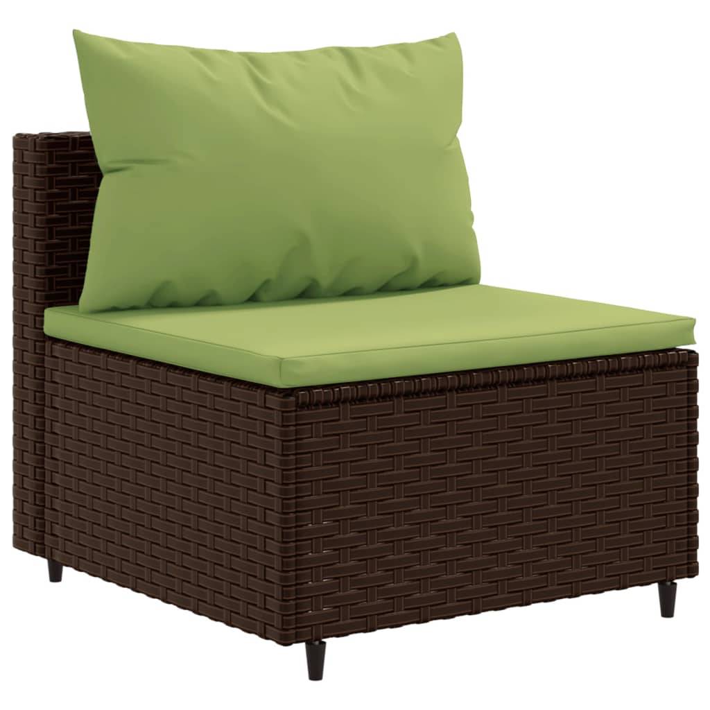 vidaXL 10-tlg. Garten-Lounge-Set mit Kissen Braun Poly Rattan